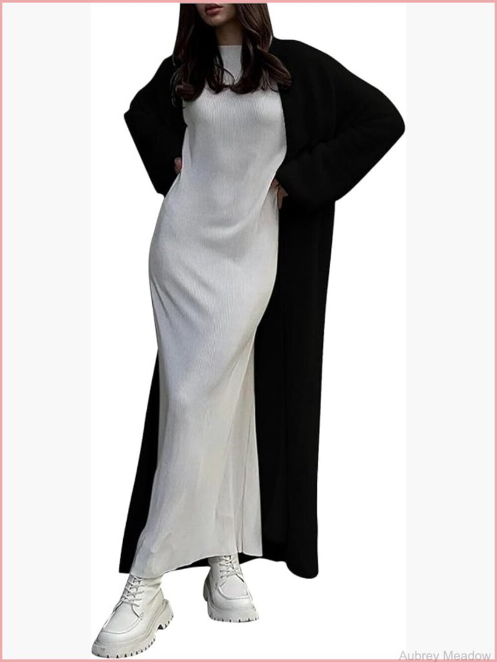 Fuzzy Open Front Long Maxi Duster Cardigan Sweater Lightweight Knit Cover Up